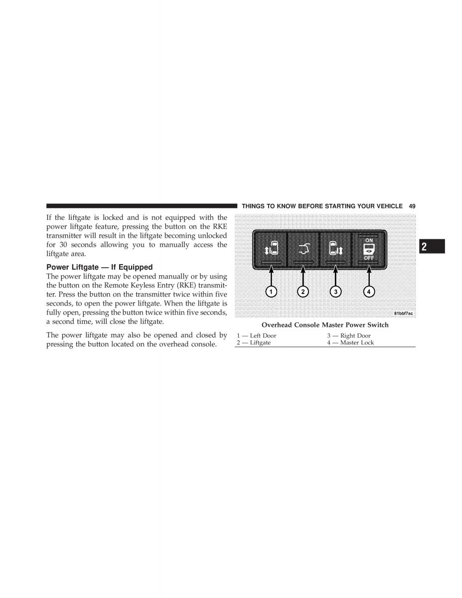 Dodge Grand Caravan V 5 owners manual / page 50