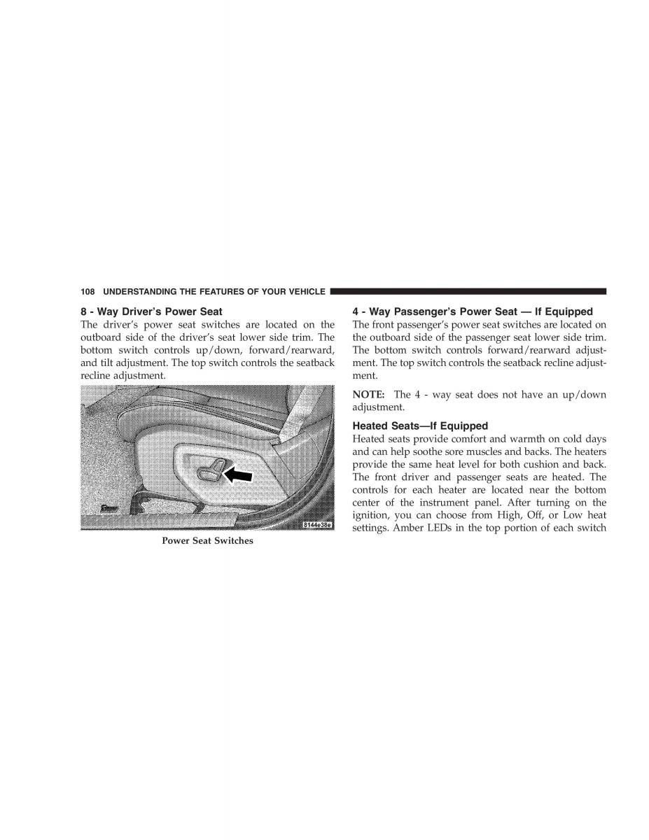 Jeep Grand Cherokee WK WH SRT8 owners manual / page 108