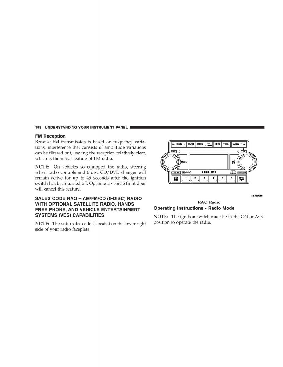 Jeep Grand Cherokee WK WH SRT8 owners manual / page 198