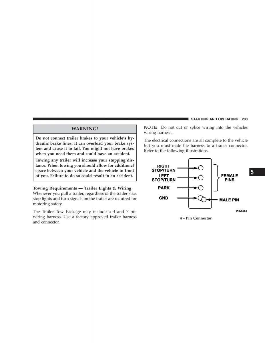 Jeep Grand Cherokee WK WH SRT8 owners manual / page 283