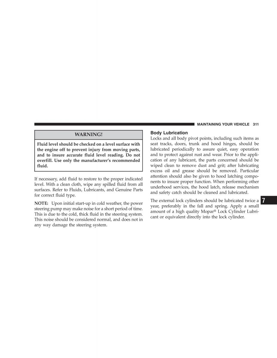 Jeep Grand Cherokee WK WH SRT8 owners manual / page 311