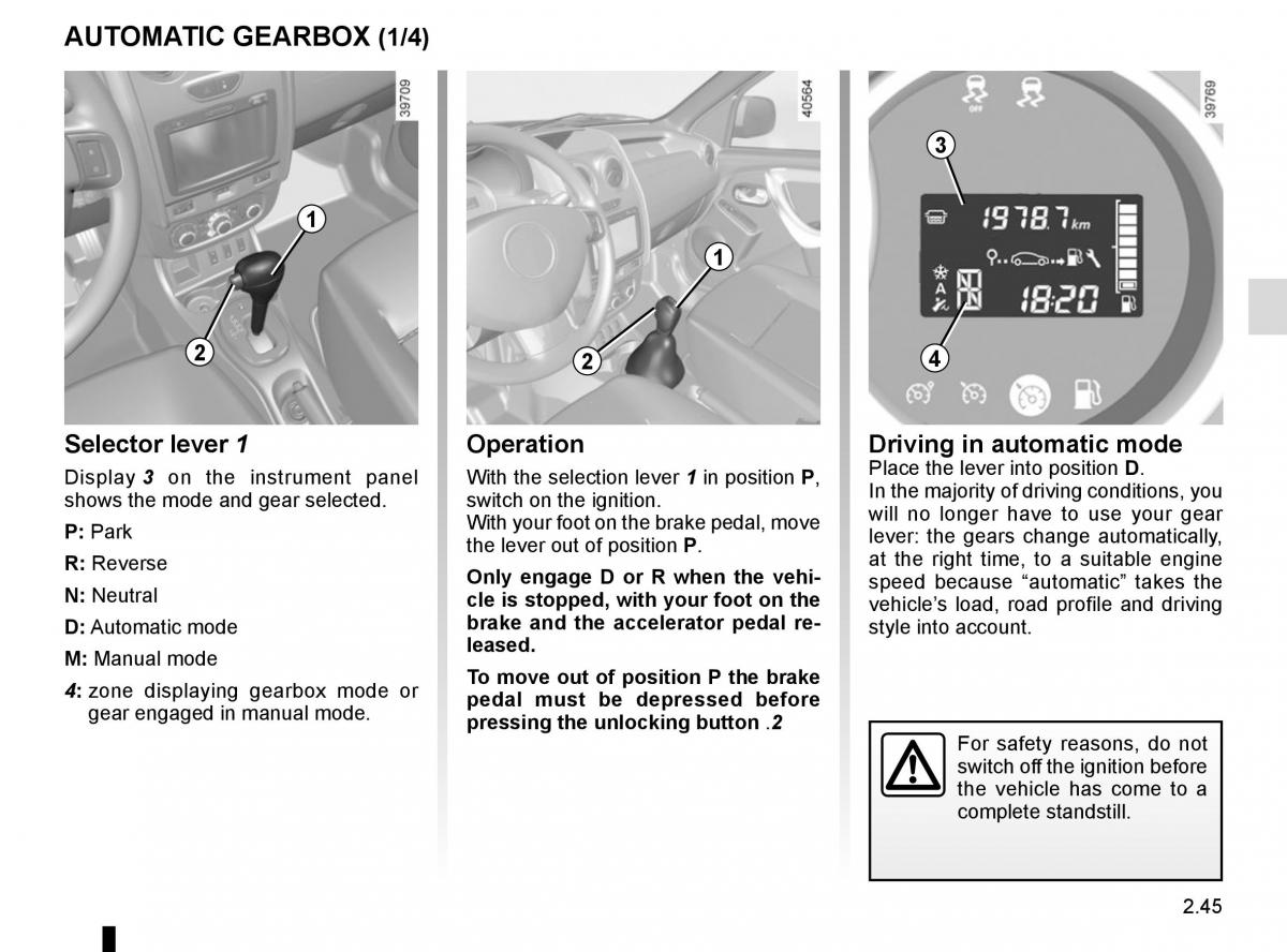 Dacia Duster owners manual / page 121