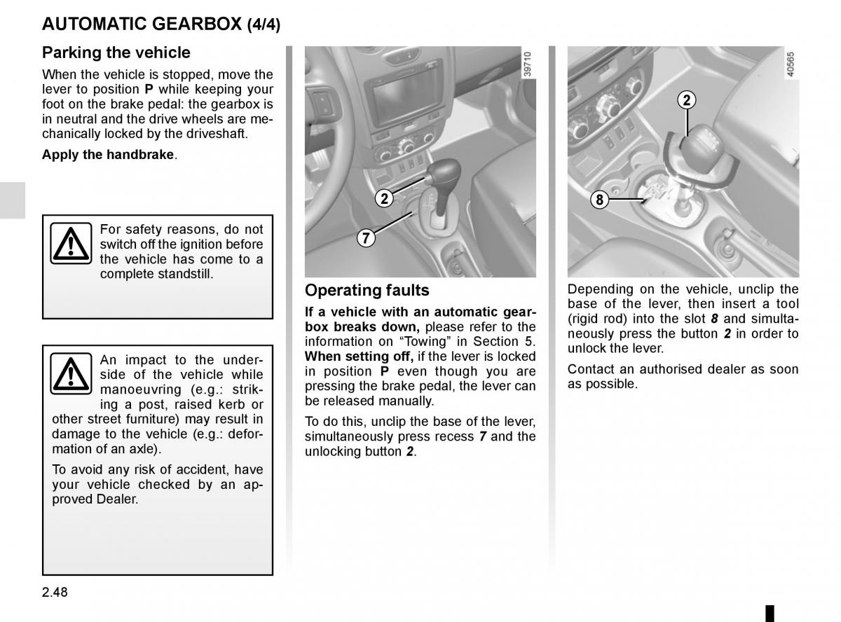 Dacia Duster owners manual / page 124