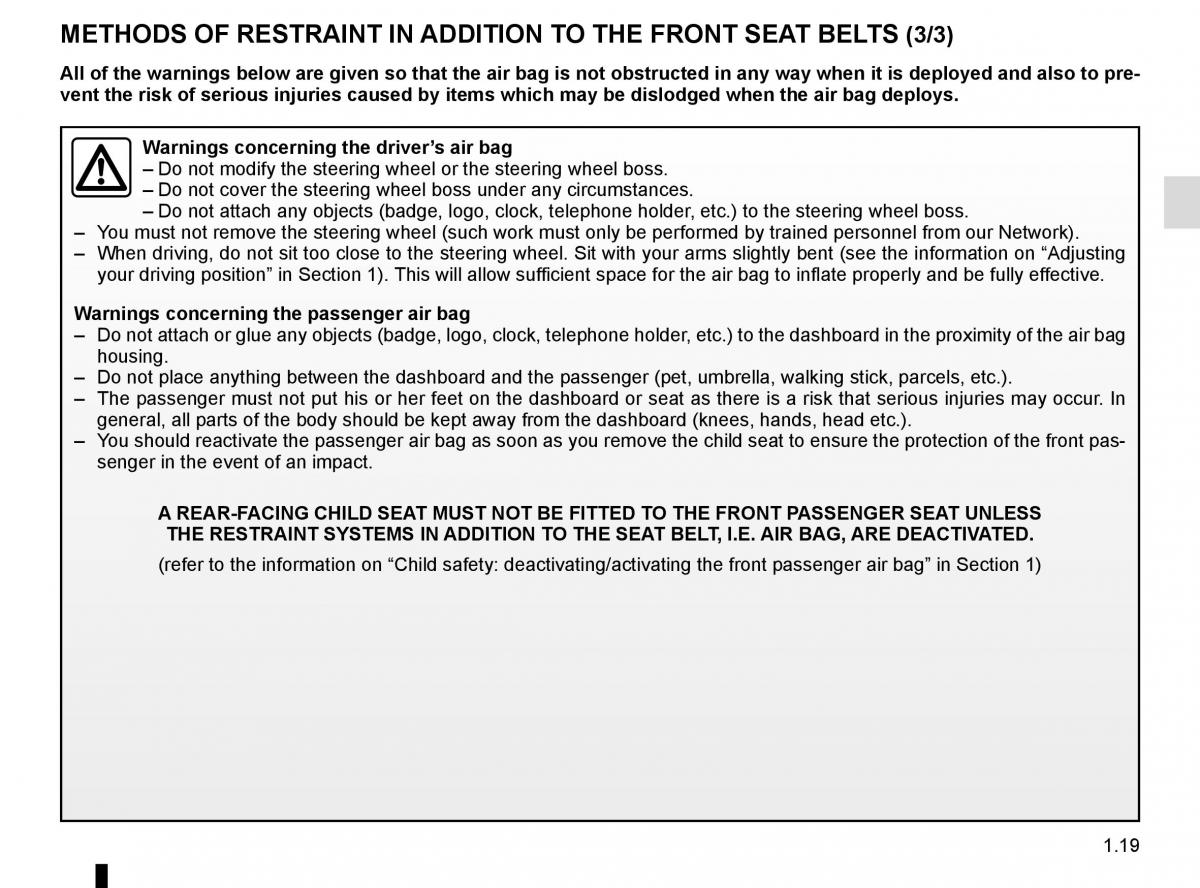 Dacia Duster owners manual / page 25