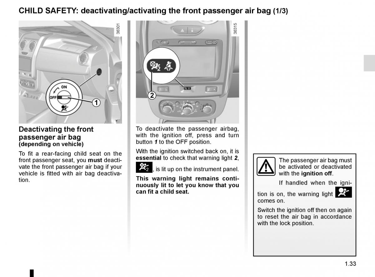 Dacia Duster owners manual / page 39