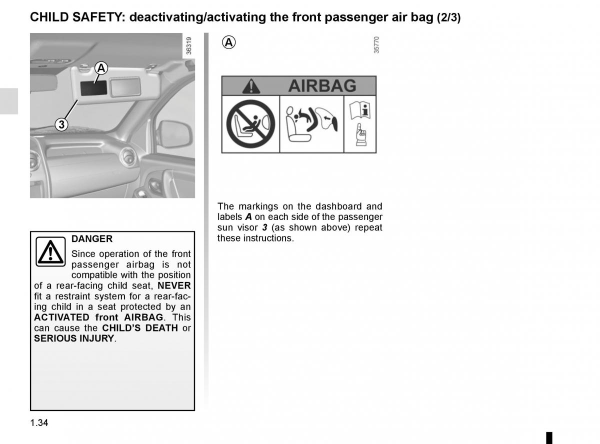 Dacia Duster owners manual / page 40