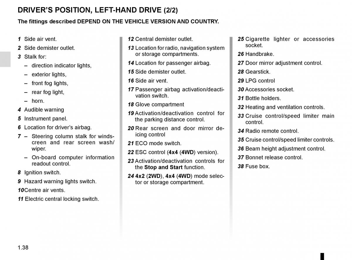 Dacia Duster owners manual / page 44