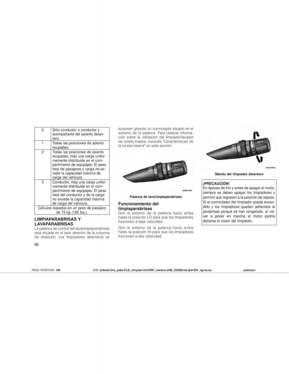 Jeep Wrangler JK manual del propietario / page 100