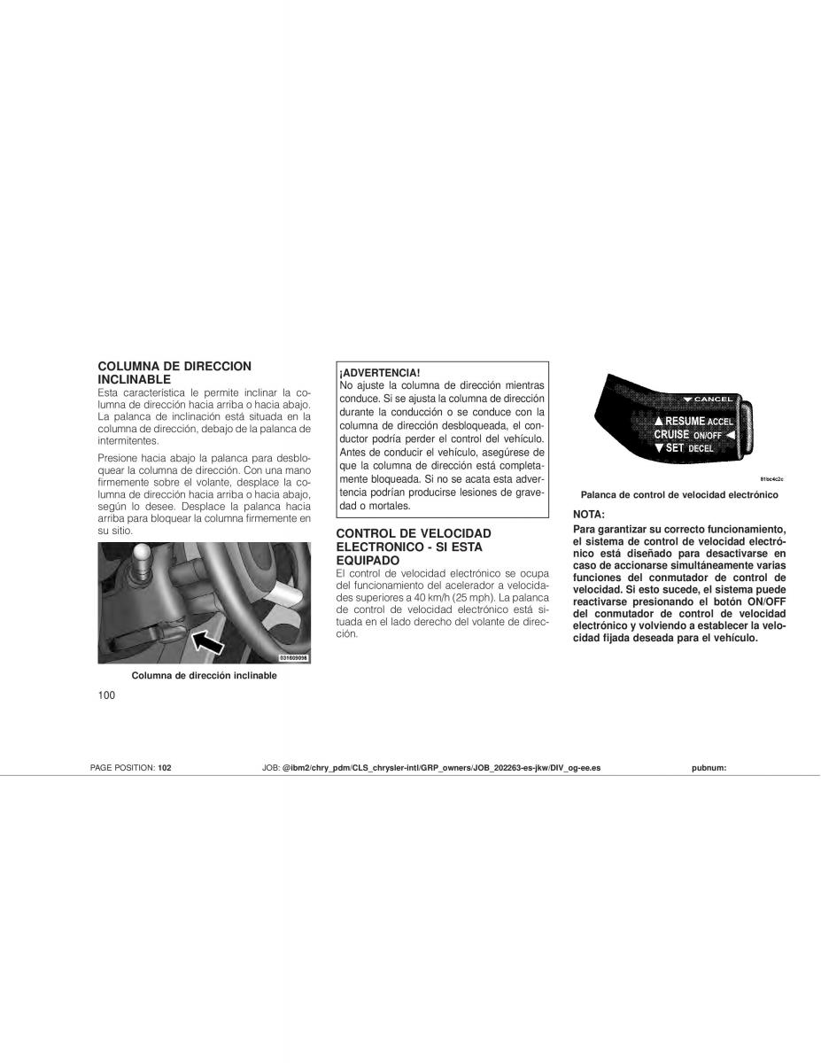 Jeep Wrangler JK manual del propietario / page 102