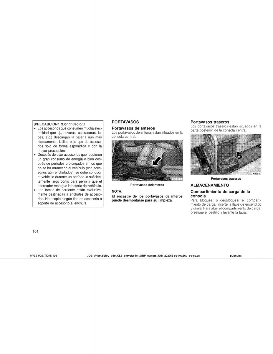 Jeep Wrangler JK manual del propietario / page 106