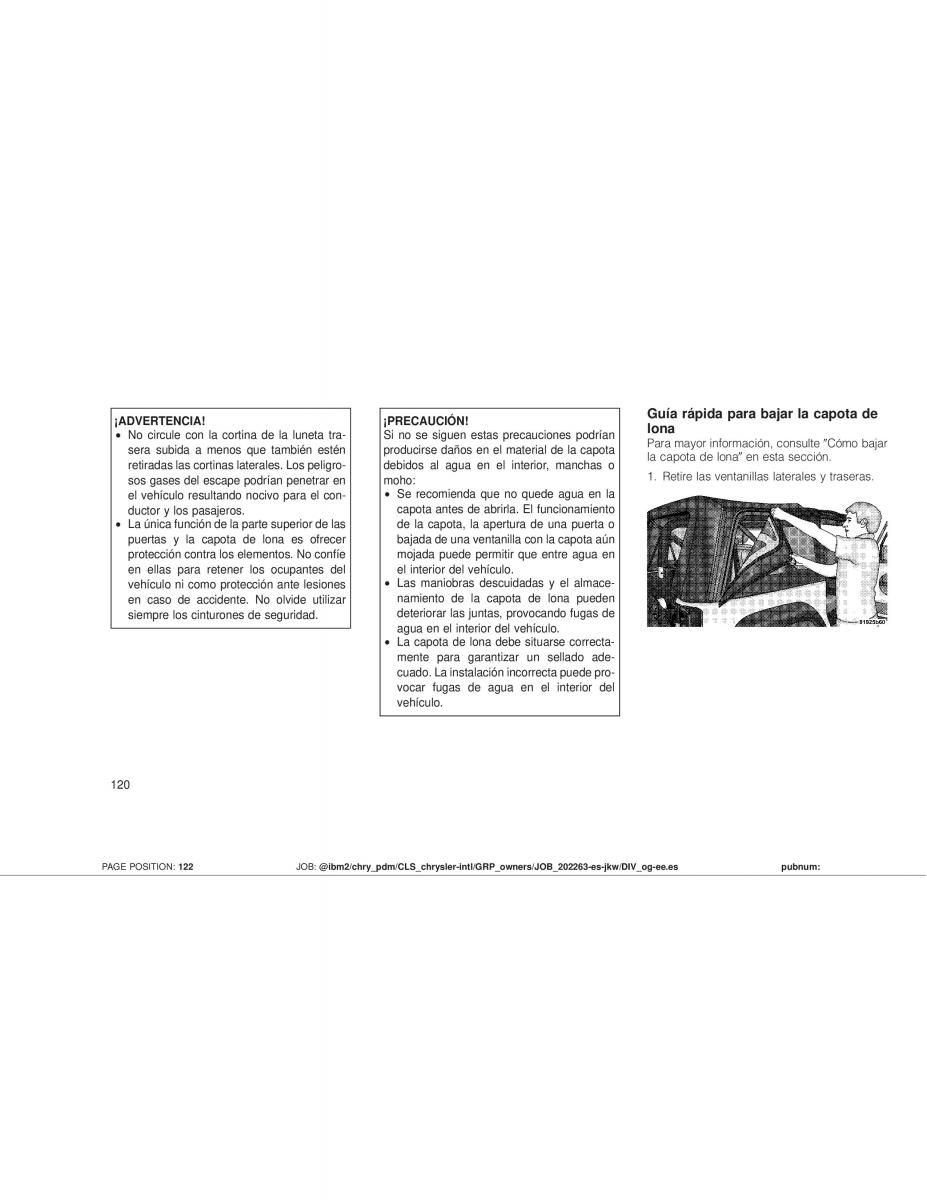 Jeep Wrangler JK manual del propietario / page 122