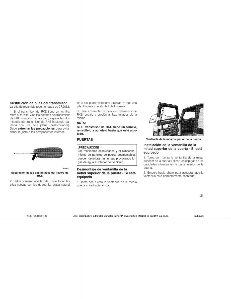 Jeep Wrangler JK manual del propietario / page 23