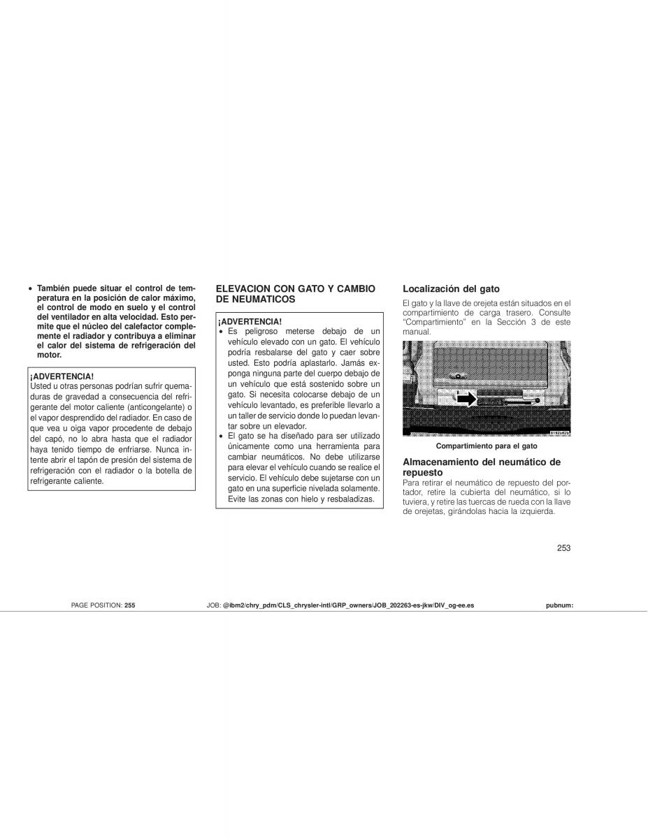 Jeep Wrangler JK manual del propietario / page 255