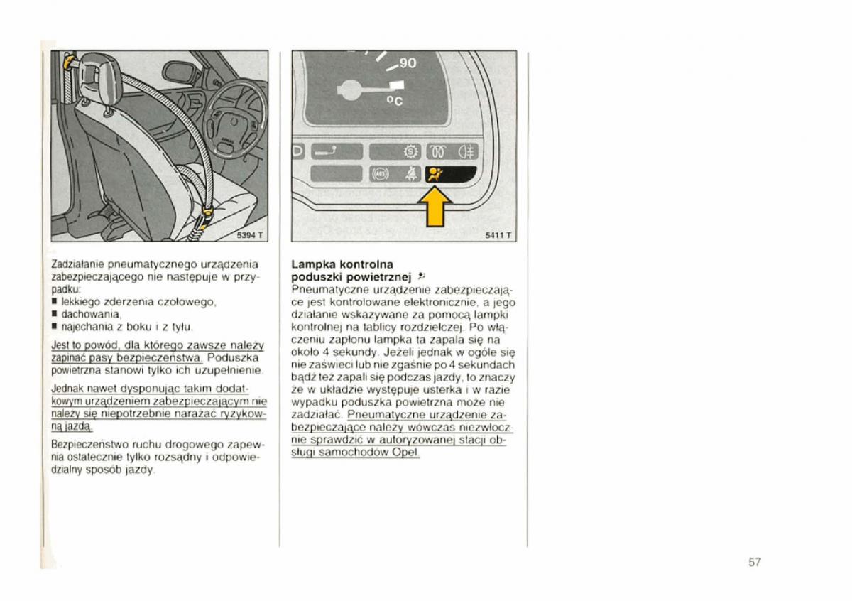 Opel astra I 1 F instrukcja obslugi / page 56