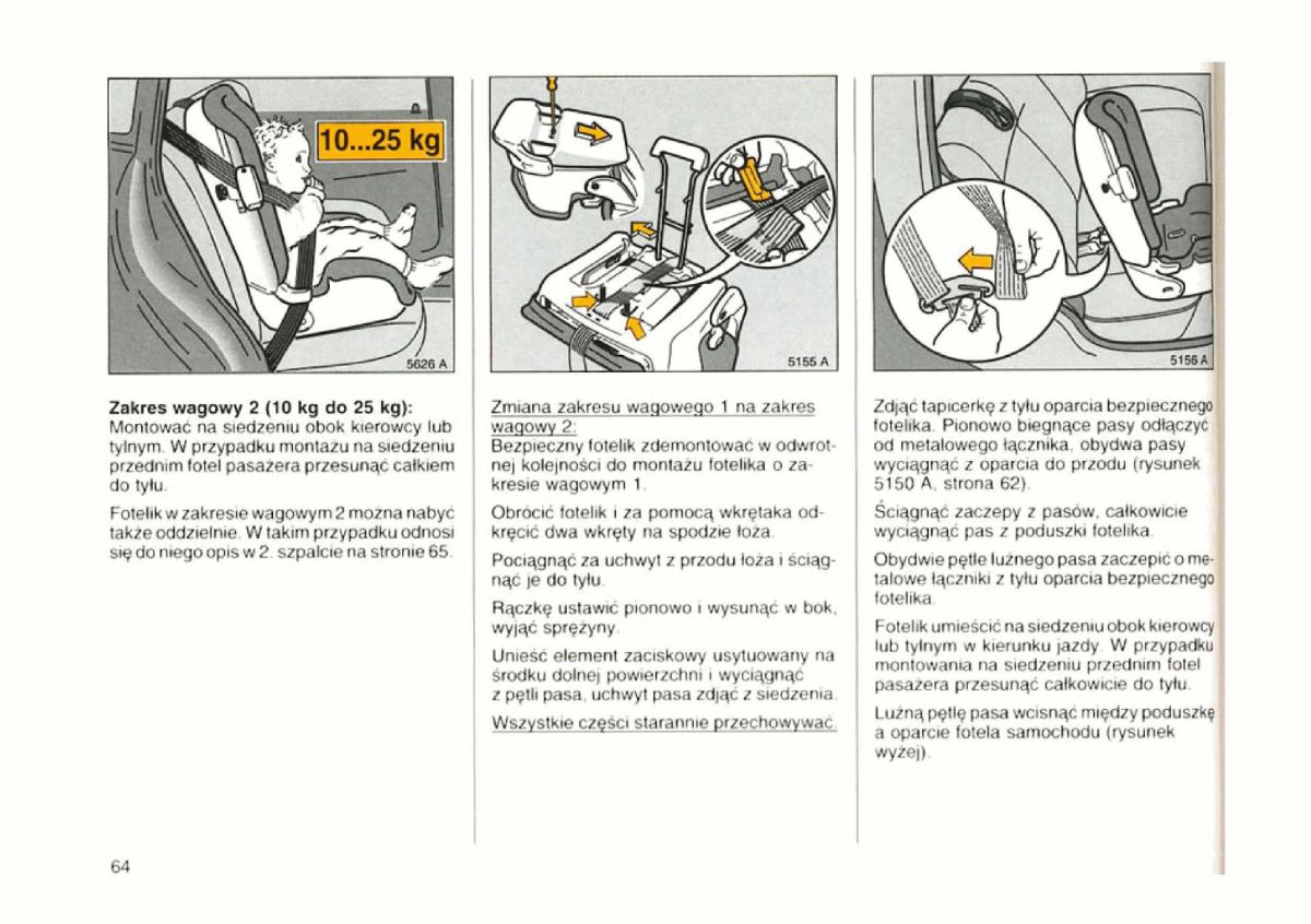 Opel astra I 1 F instrukcja obslugi / page 63