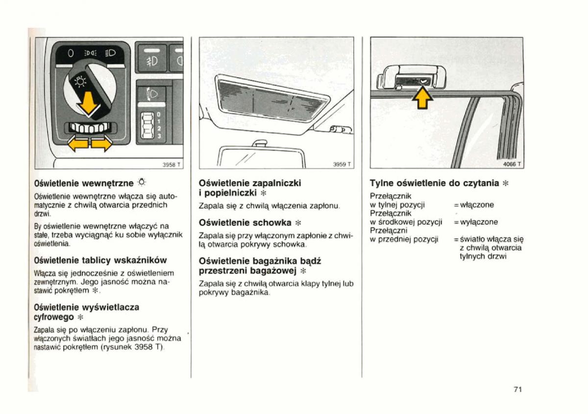 Opel astra I 1 F instrukcja obslugi / page 69