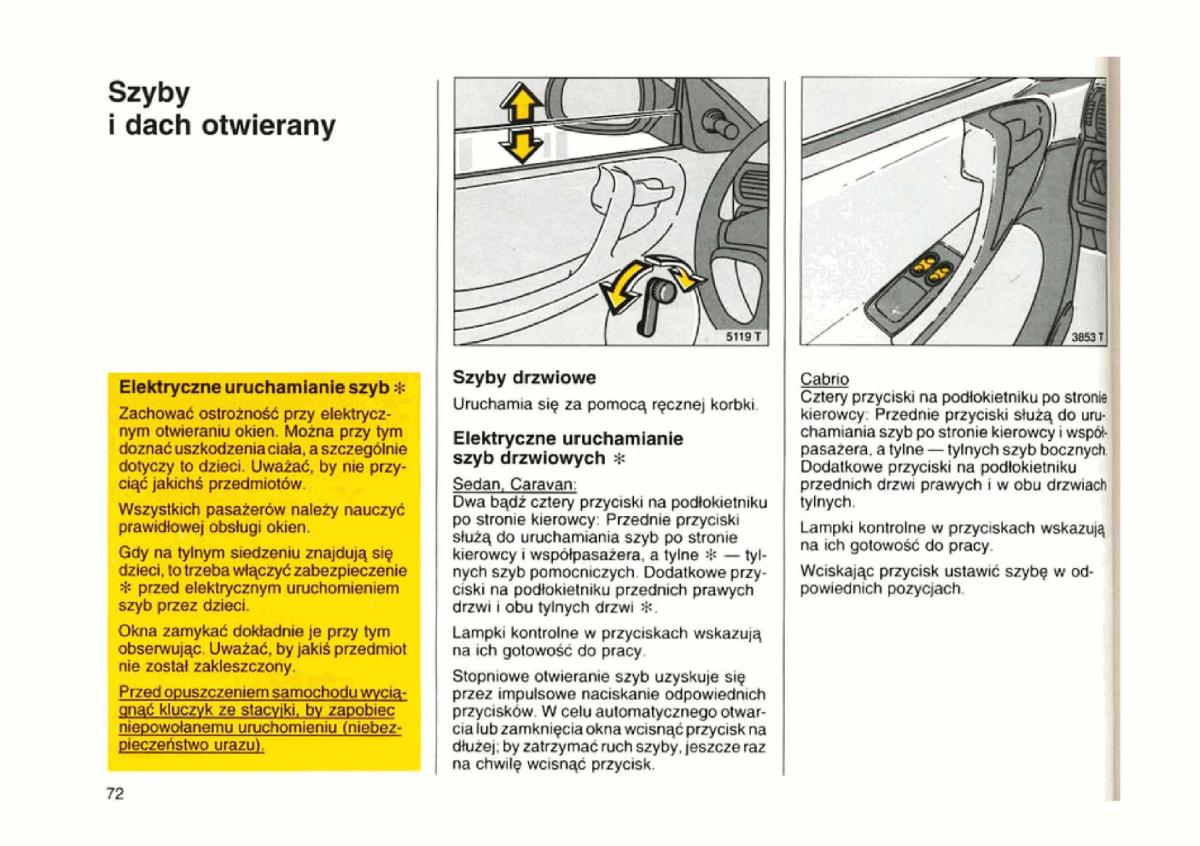 Opel astra I 1 F instrukcja obslugi / page 70