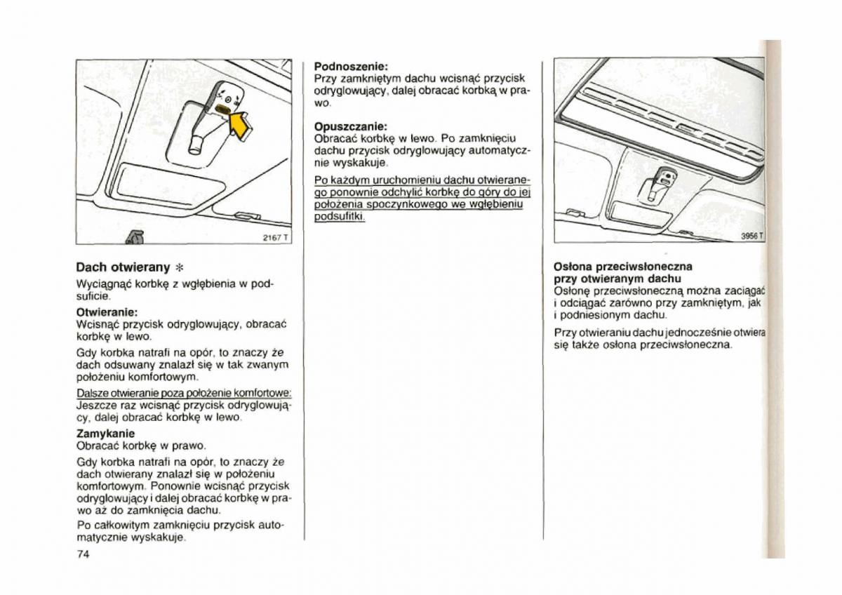 Opel astra I 1 F instrukcja obslugi / page 72