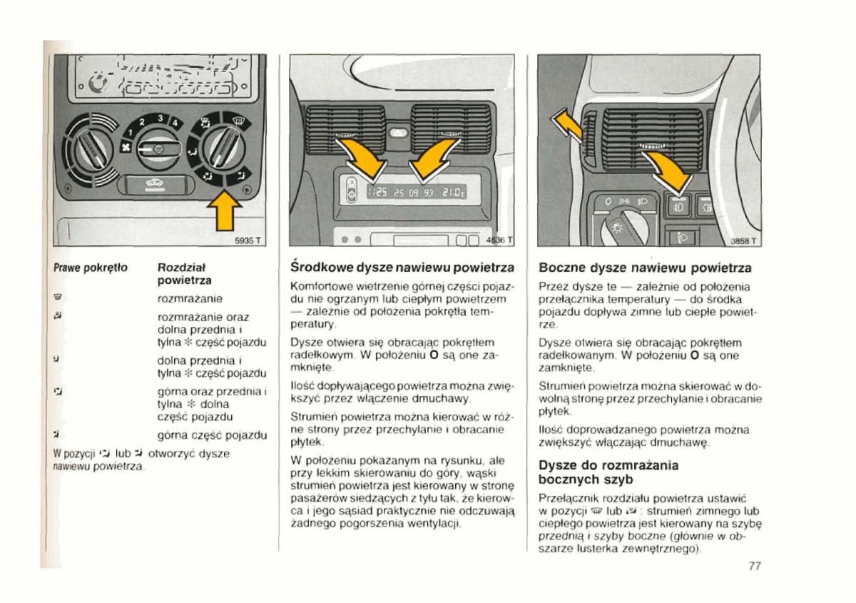 Opel astra I 1 F instrukcja obslugi / page 74