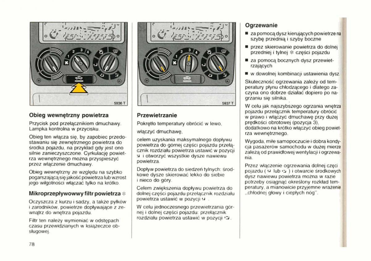 Opel astra I 1 F instrukcja obslugi / page 75