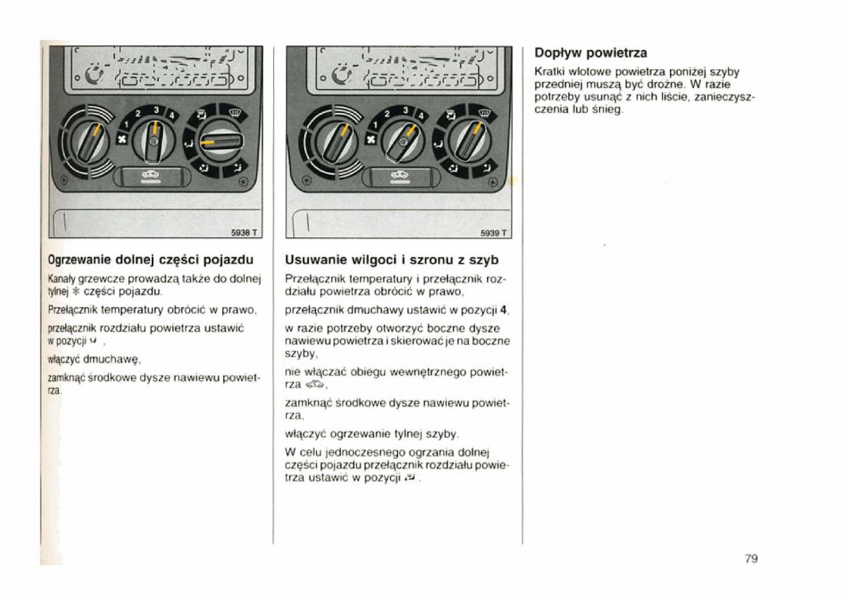 Opel astra I 1 F instrukcja obslugi / page 76