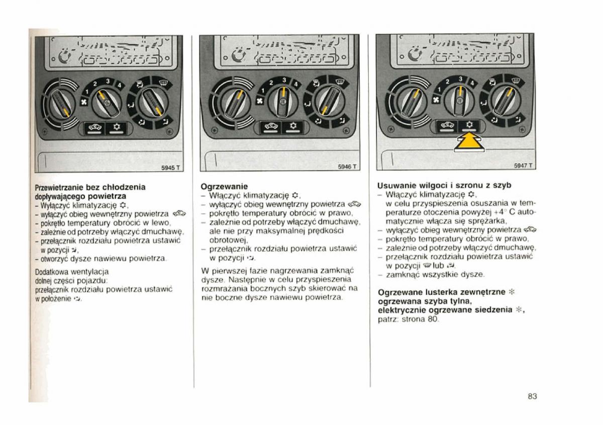 Opel astra I 1 F instrukcja obslugi / page 80