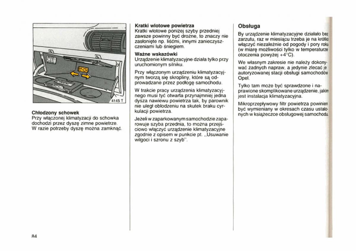 Opel astra I 1 F instrukcja obslugi / page 81