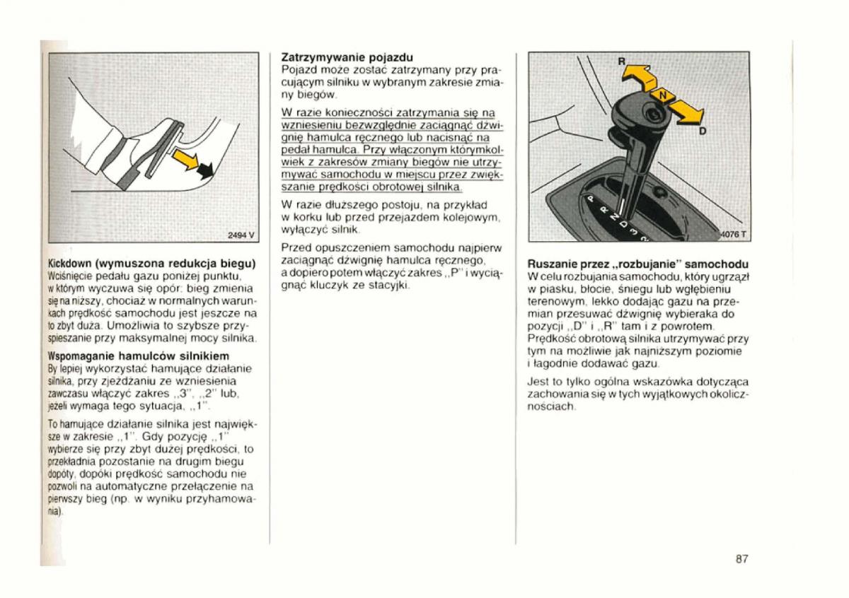 Opel astra I 1 F instrukcja obslugi / page 84