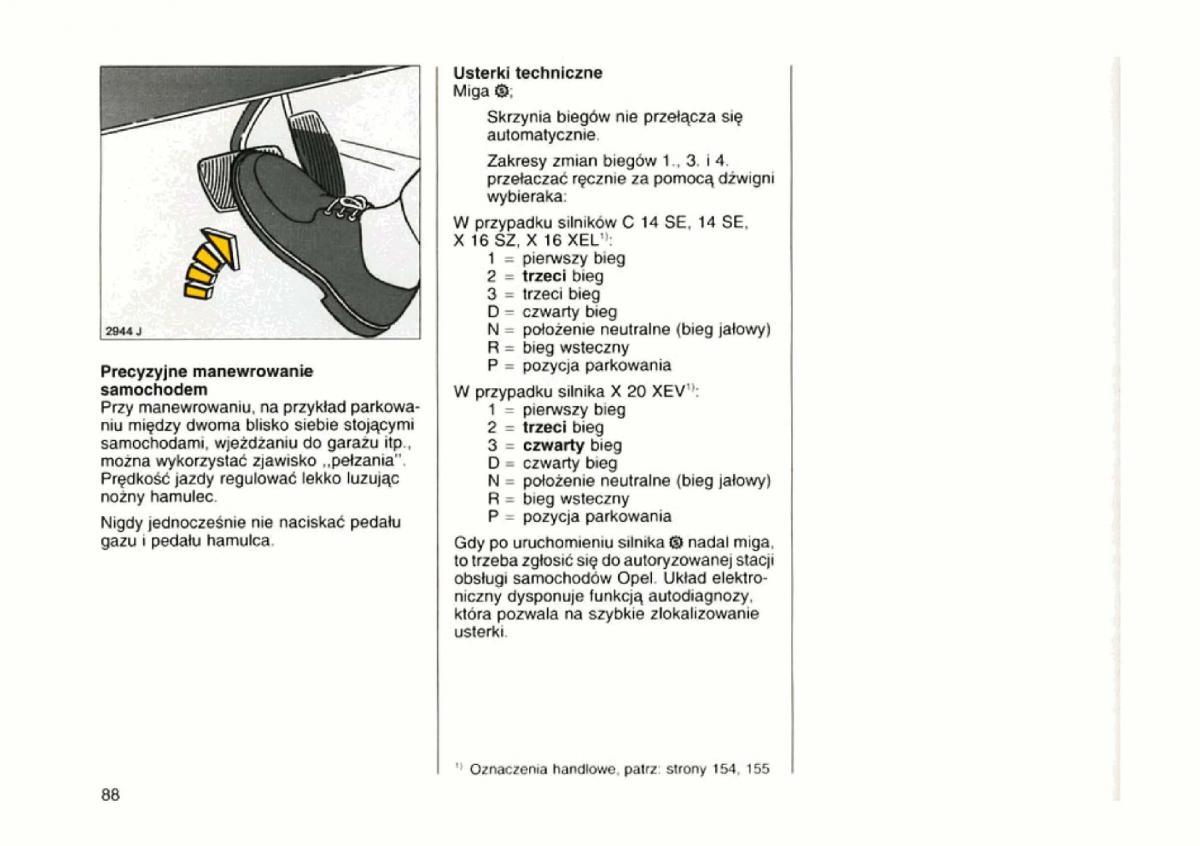 Opel astra I 1 F instrukcja obslugi / page 85