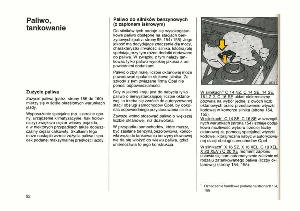 Opel astra I 1 F instrukcja obslugi / page 88