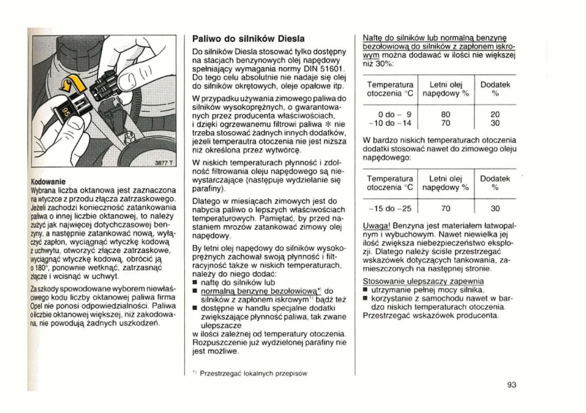 Opel astra I 1 F instrukcja obslugi / page 89