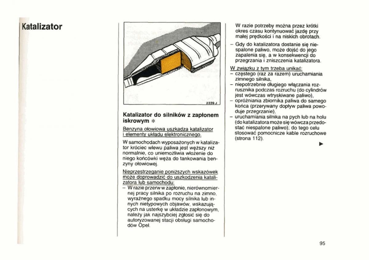 Opel astra I 1 F instrukcja obslugi / page 91