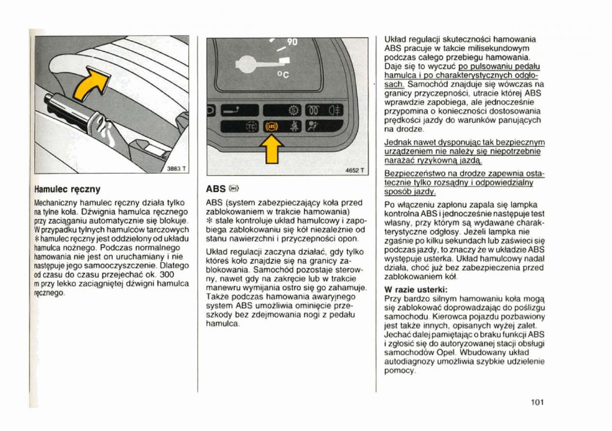 Opel astra I 1 F instrukcja obslugi / page 97