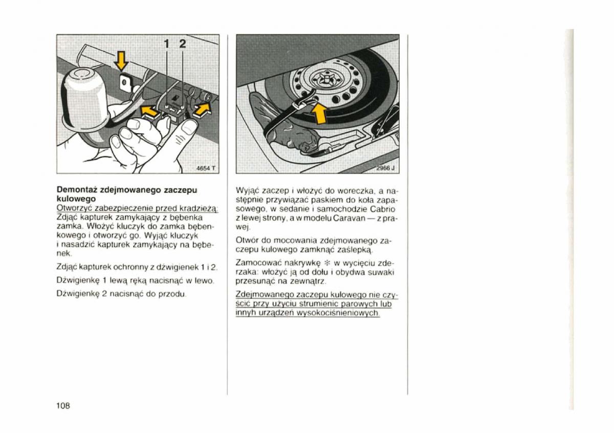 Opel astra I 1 F instrukcja obslugi / page 104