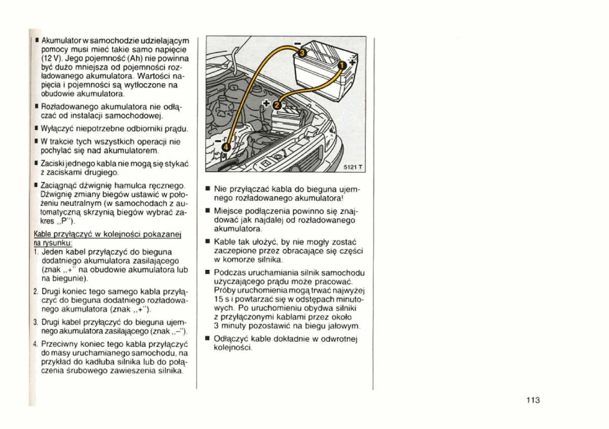 Opel astra I 1 F instrukcja obslugi / page 109