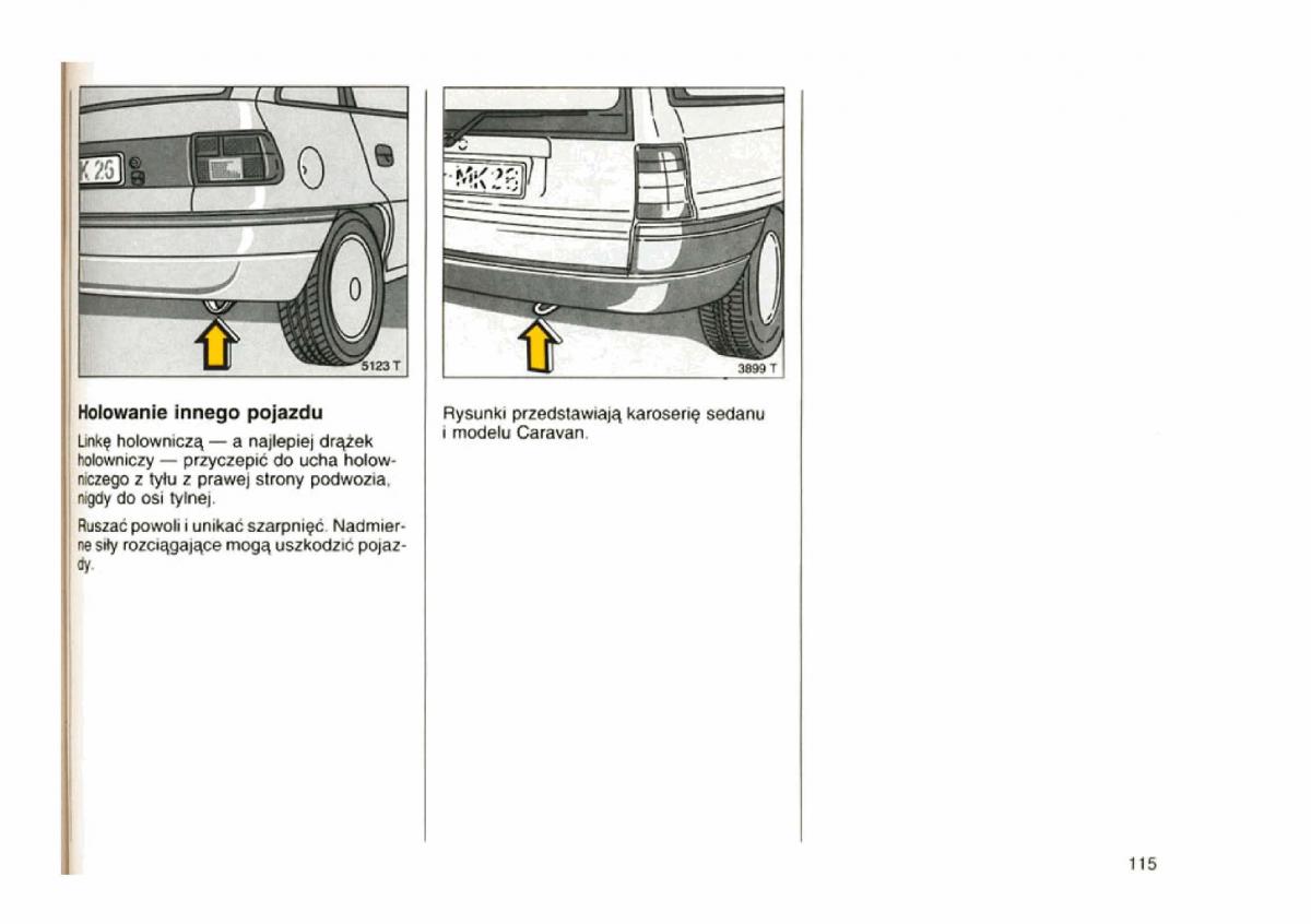 Opel astra I 1 F instrukcja obslugi / page 111