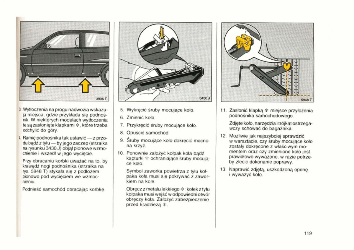 Opel astra I 1 F instrukcja obslugi / page 115