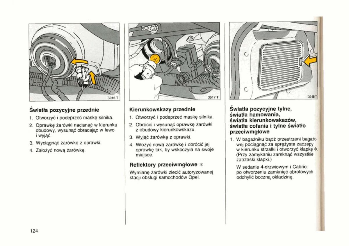 Opel astra I 1 F instrukcja obslugi / page 120