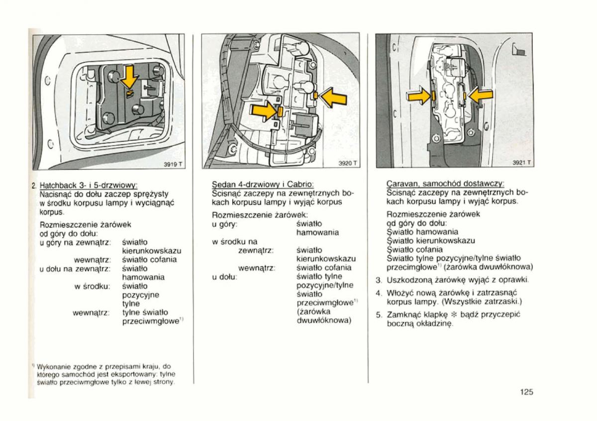 Opel astra I 1 F instrukcja obslugi / page 121