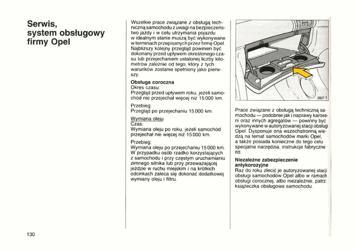 Opel astra I 1 F instrukcja obslugi / page 126