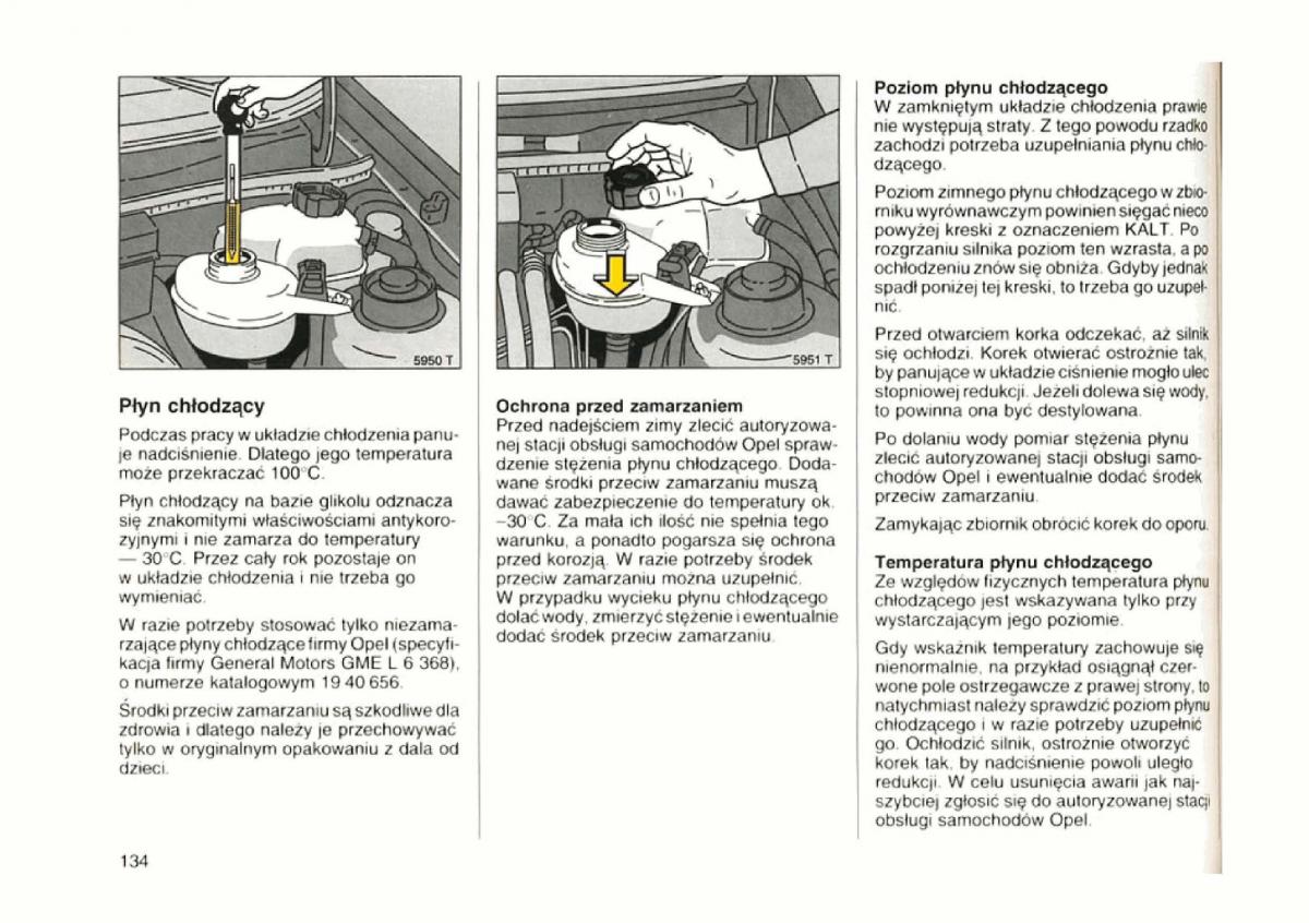 Opel astra I 1 F instrukcja obslugi / page 130