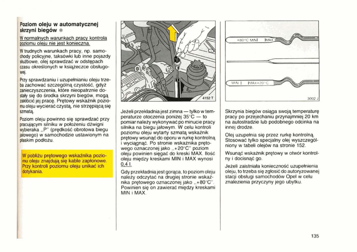 Opel astra I 1 F instrukcja obslugi / page 131