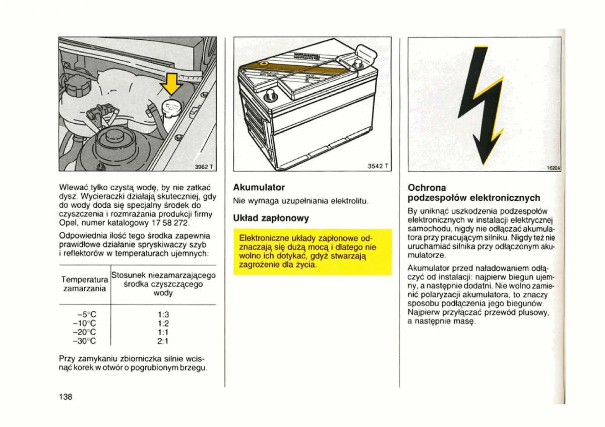 Opel astra I 1 F instrukcja obslugi / page 134