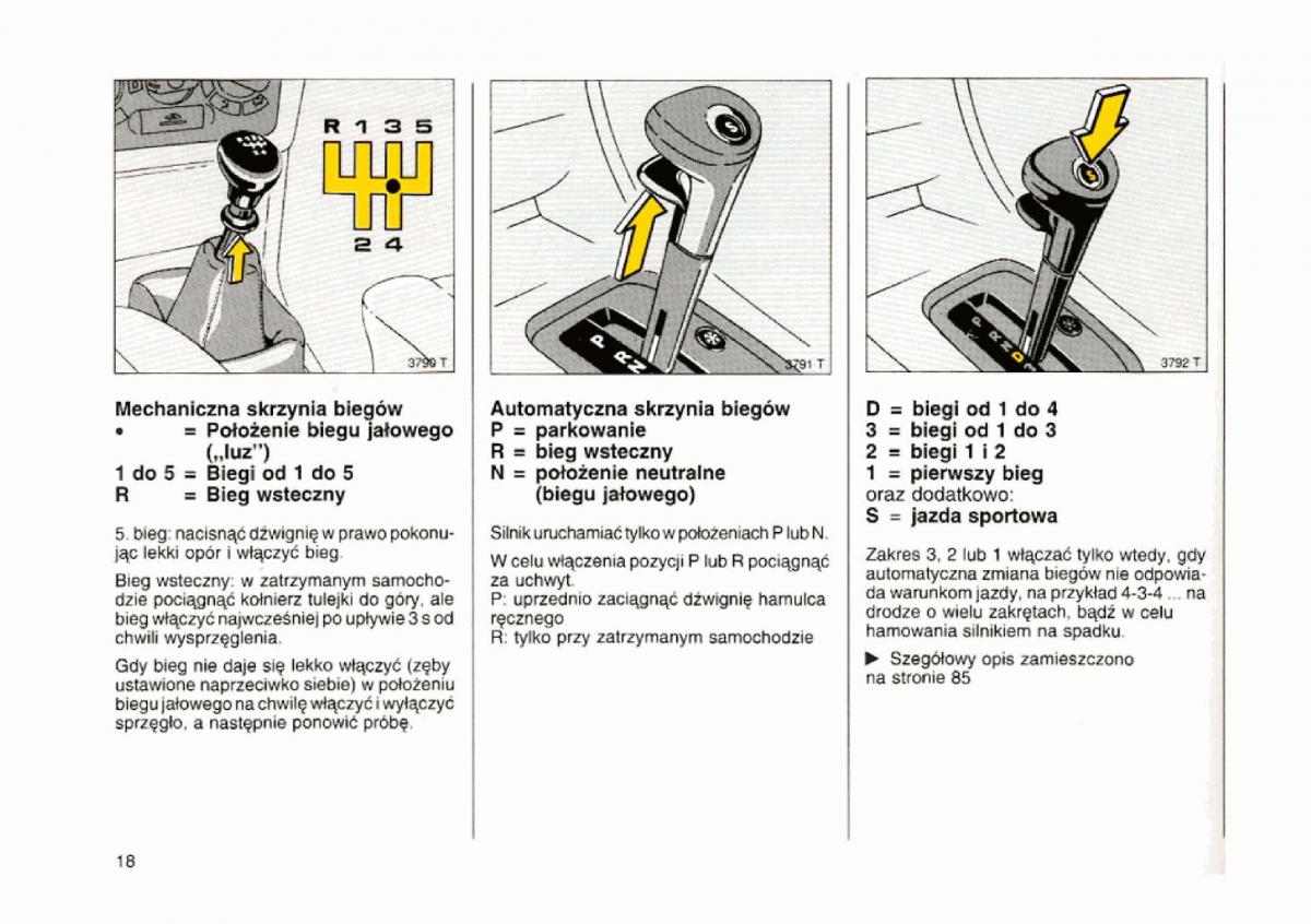 Opel astra I 1 F instrukcja obslugi / page 18