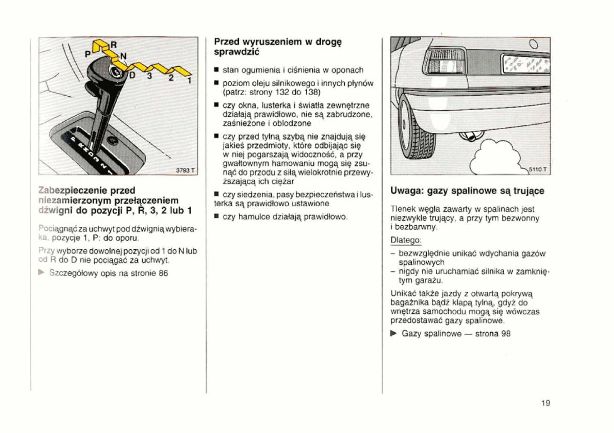 Opel astra I 1 F instrukcja obslugi / page 19