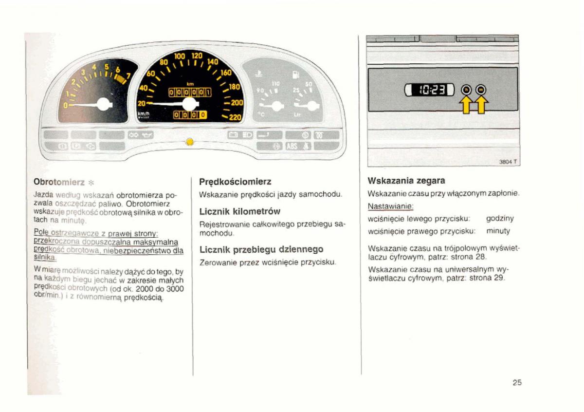 Opel astra I 1 F instrukcja obslugi / page 25