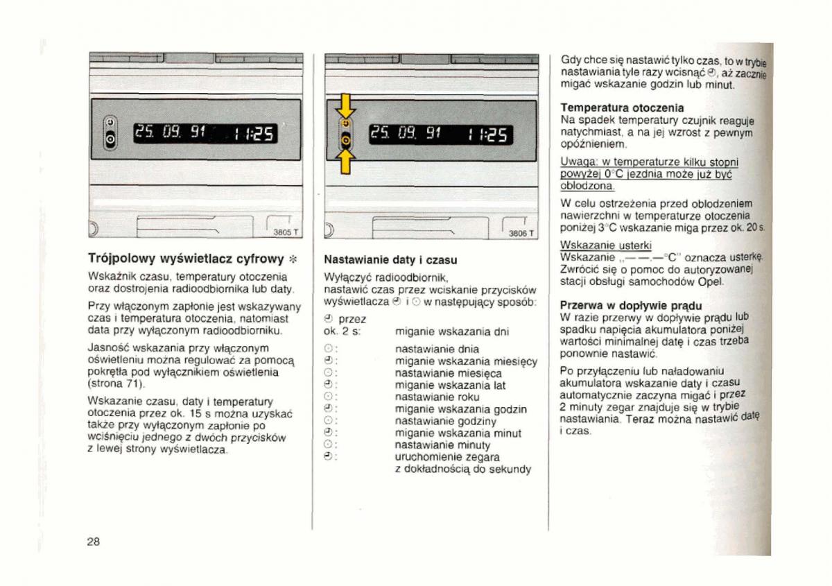 Opel astra I 1 F instrukcja obslugi / page 28