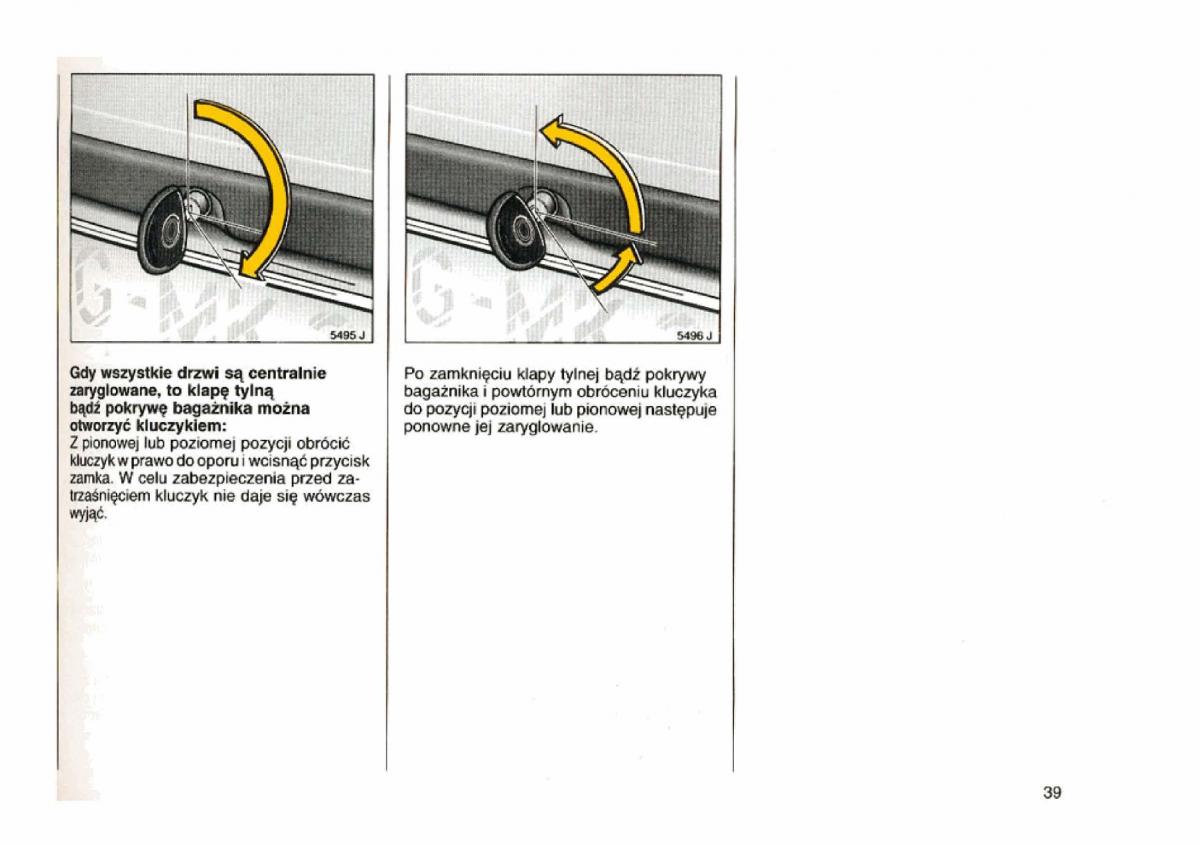 Opel astra I 1 F instrukcja obslugi / page 39