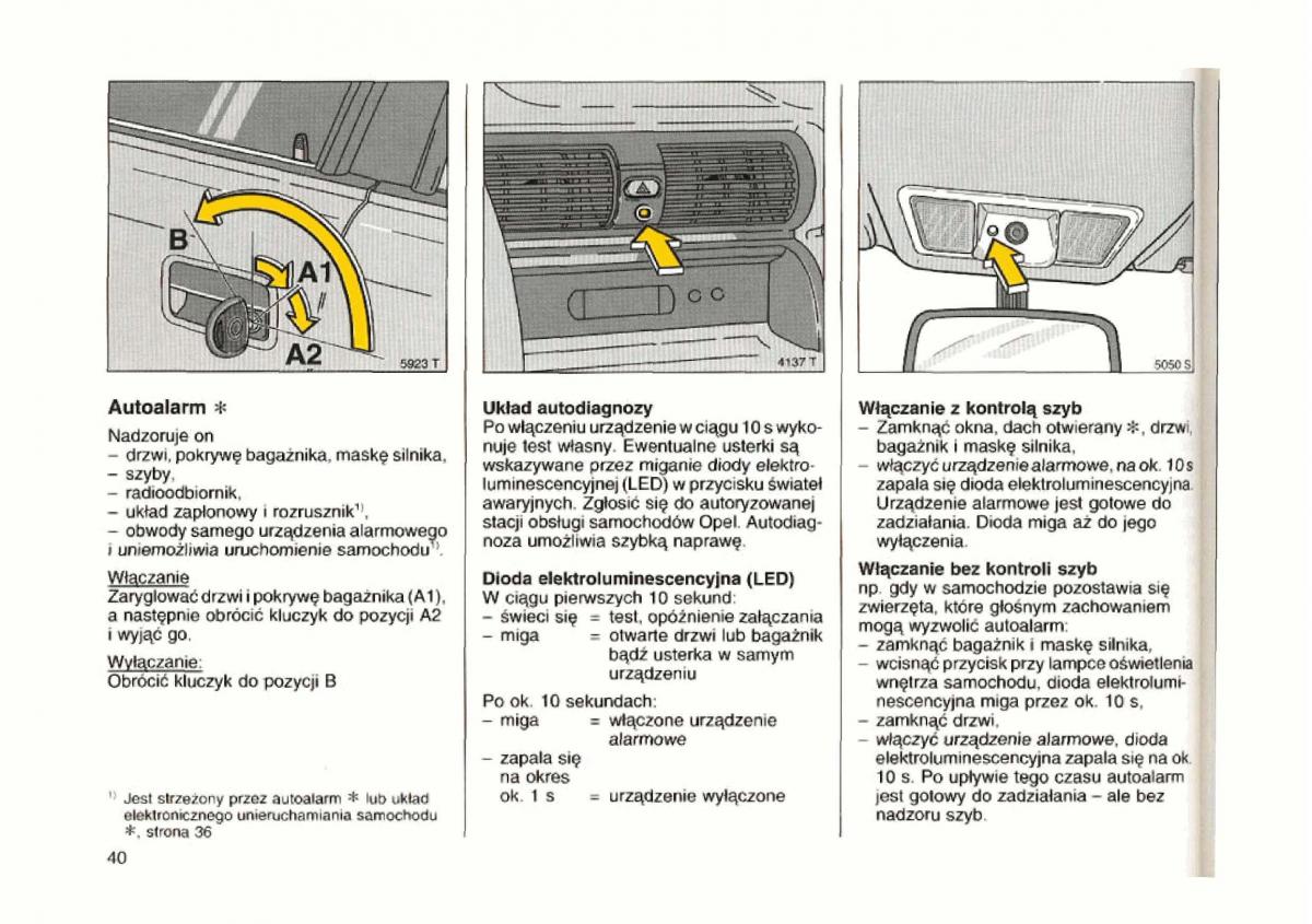 Opel astra I 1 F instrukcja obslugi / page 40