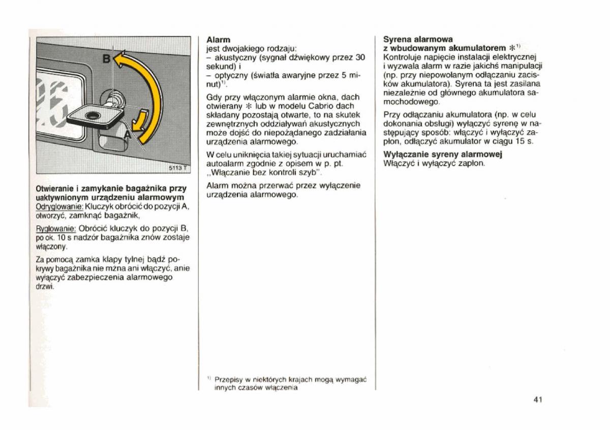 Opel astra I 1 F instrukcja obslugi / page 41